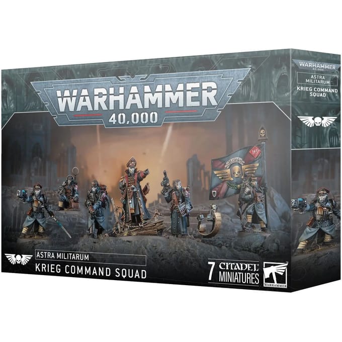 Beeldje Games Workshop Warhammer 40k - Astra Militarum Escouade d'Etat Major de Krieg