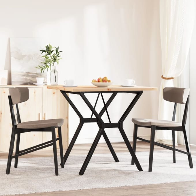 vidaXL - Eettafel - Y-frame - 80x80x75,5 - cm - massief - grenenhout - en - staal