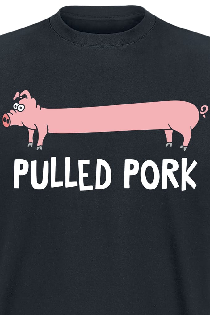 Tierisch - Fun T-shirt - Pulled Pork - M tot 3XL - voor Mannen - zwart