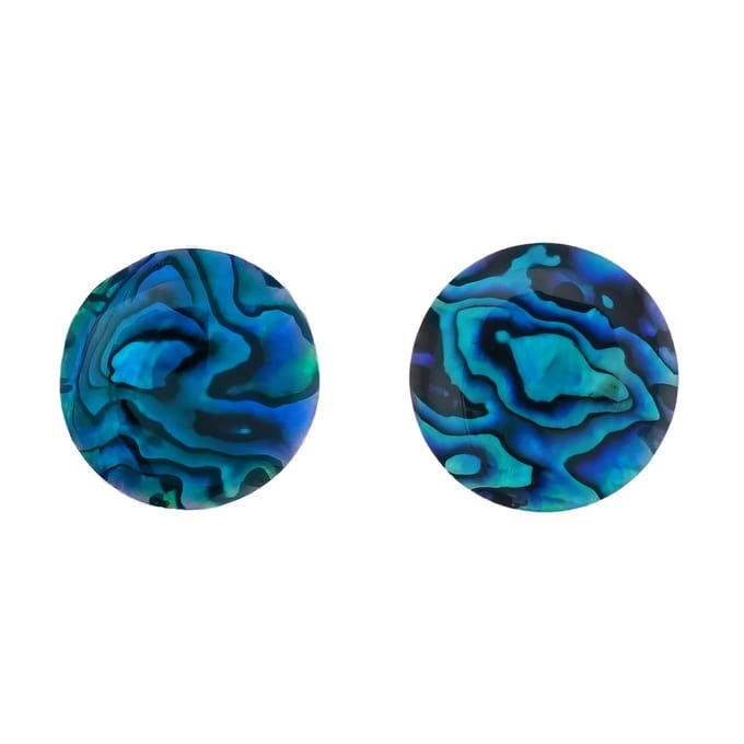 Behave - Oorbellen - Blauwe Schelp - Rond, Diameter 2 cm