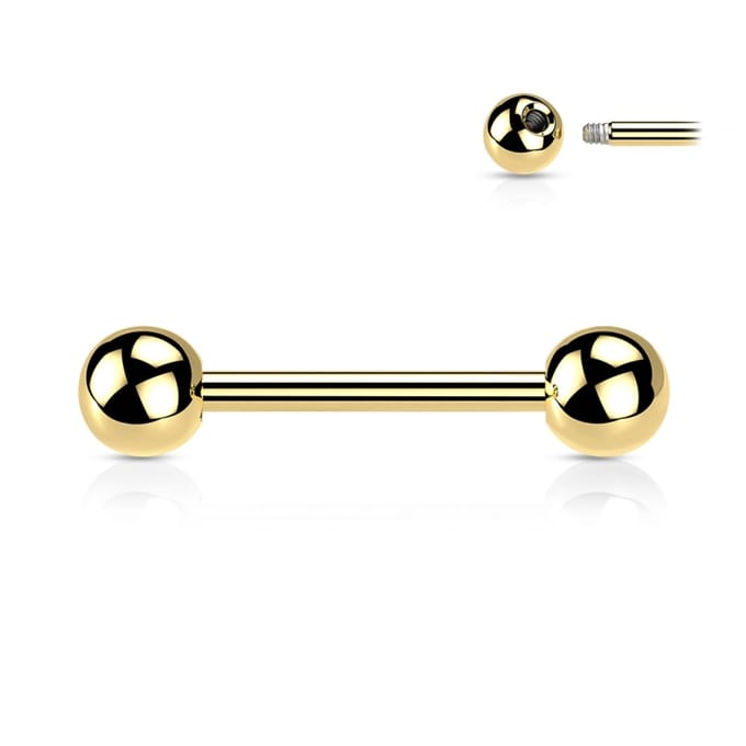 piercing titanium extern schroefdraad basis 1.6x12 - goud - LMPiercings