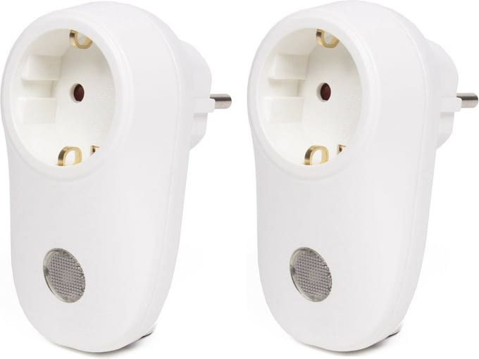 Benson Stekker met lichtsensor - 4x stuks - wit - Stekkerlamp - Stopcontact