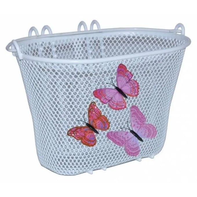 Basil Jasmin Butterfly Kinderfietsmand - Staal - Inclusief Haken - Wit