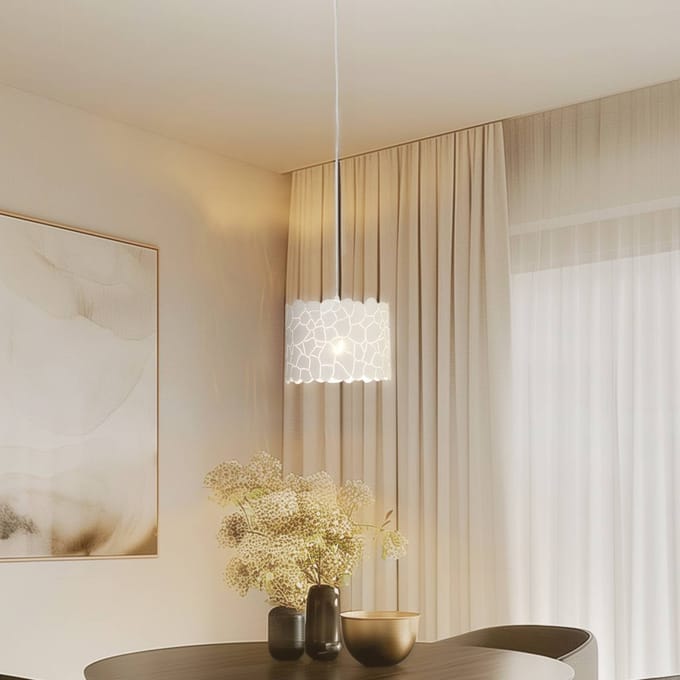 Lindby - hanglamp - 1licht - Metaal - H: 20 cm - E27 - wit