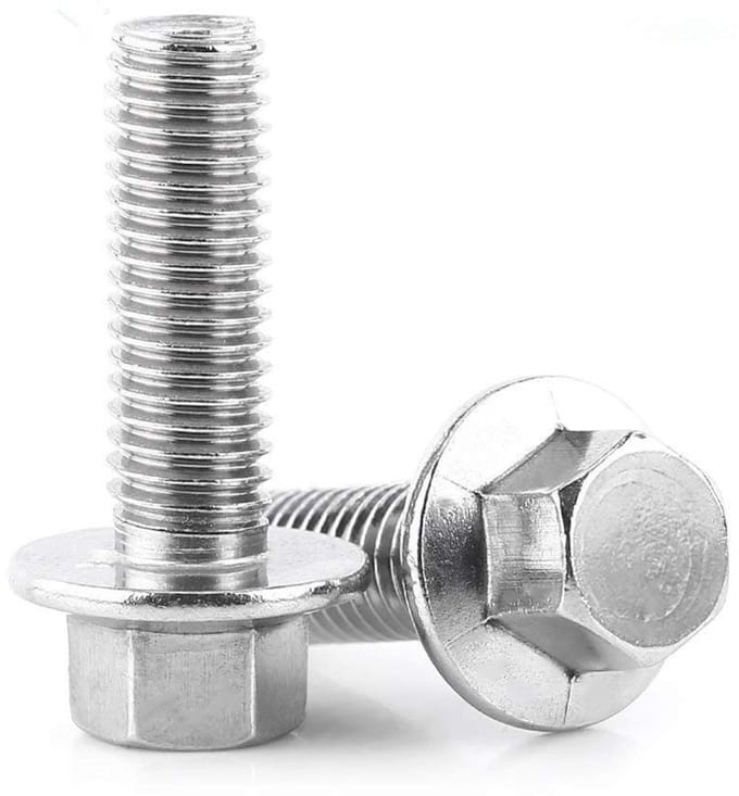Set van 10 M8 RVS Hex Flensbouten - Duurzame Bevestigingsmaterialen voor Diverse Toepassingen