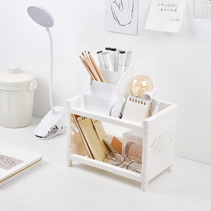 Desktop Opbergplank Multifunctioneel Praktisch Duurzaam Desktop Organizer voor Slaapkamer Wit white