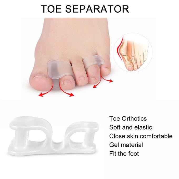 5 Paar Teenscheider Corrector Orthopedisch Voet Duim Correctie Pedicure Rechttrekker white