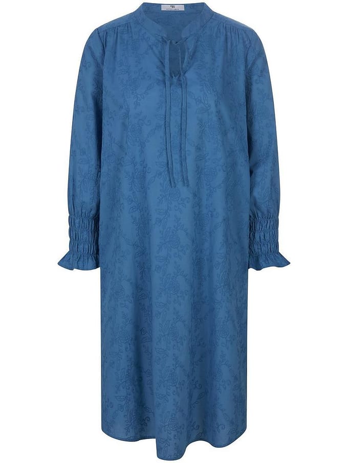 Jurk gesmokte manchetten Van Peter Hahn blauw