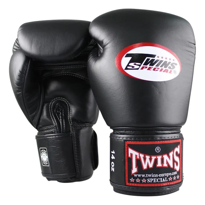 Twins Special BG-N Bokshandschoenen – Echt Leer – Sparring & Training – Zwart – 18 oz