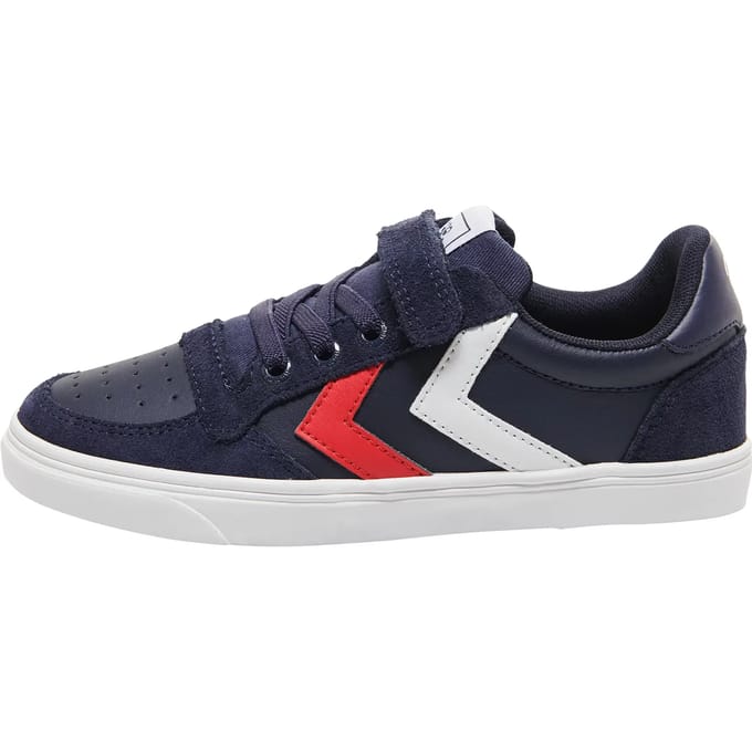 Hummel kindersneaker Slimmer Stadil Leather Low Jr Peacoat