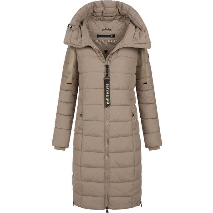 Navahoo Mondmädchen dames wintermantel met capuchon en fleecevoering