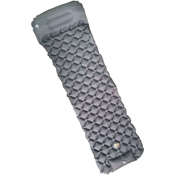Reismatras 190 x 58 cm, opblaasbaar, grijs