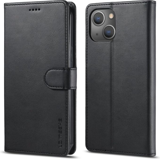 LC.IMEEKE Wallet Case Portemonnee Hoesje voor iPhone 15 Plus - Zwart