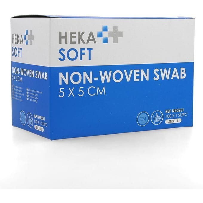 Hekasoft Non Woven Kompres 5 cm x5 cm Steriel - 100 stuks