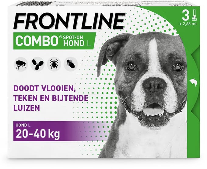 Frontline Combo - Anti Vlooien- en Tekenmiddel - 20-40 kg - L - 3st