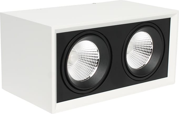 Strakke dubbele Opbouwspot-2x20W-2700K-wit