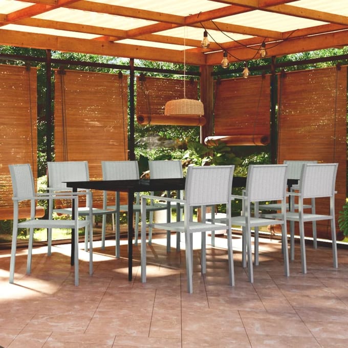 vidaXL - 9-delige - Tuinset - wit