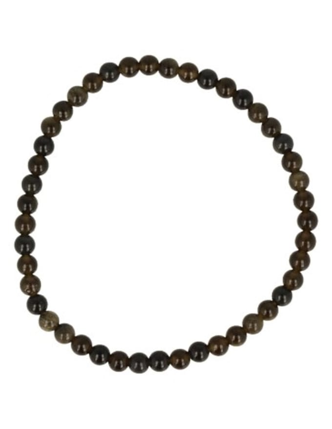 Obsidiaan goud kralenarmband 4 mm