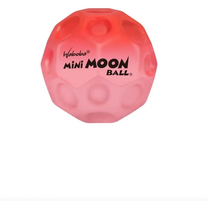 Waboba stuiterbal Mini Moon Ball rood 55mm speelgoed.