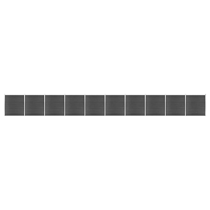 vidaXL - Schuttingpanelenset - 1737x186 - cm - HKC - zwart