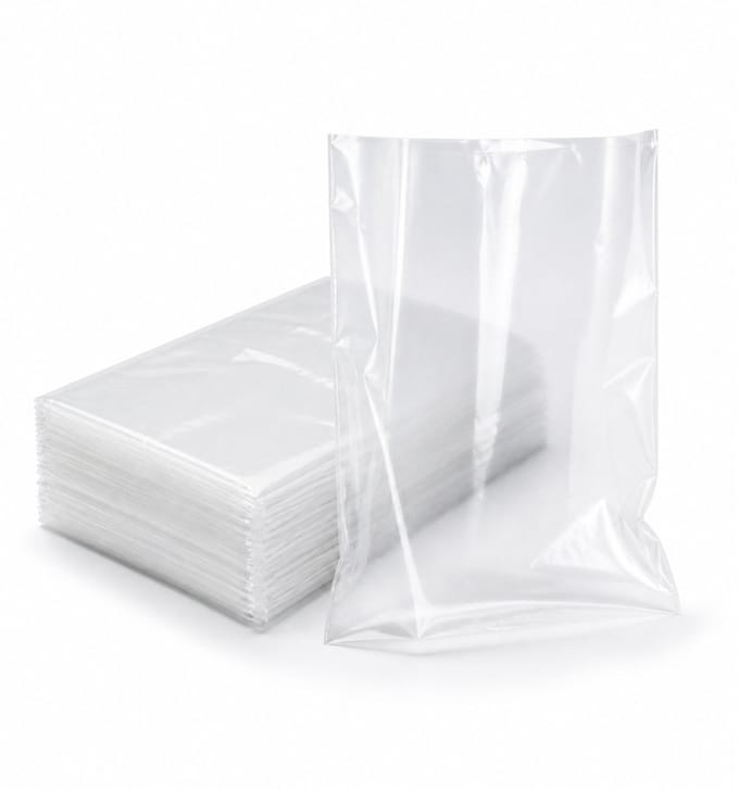 Inpakr Transparante LDPE Zakken met Zijvouw - 1000 Stuks - 18 x 4 x 35 cm - 20 Micron