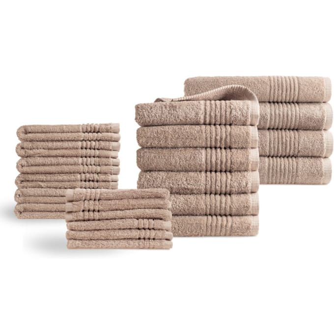 PHLOX Supreme Handdoeken 22 delig set - Zware kwaliteit 600 g/m2 - Sand