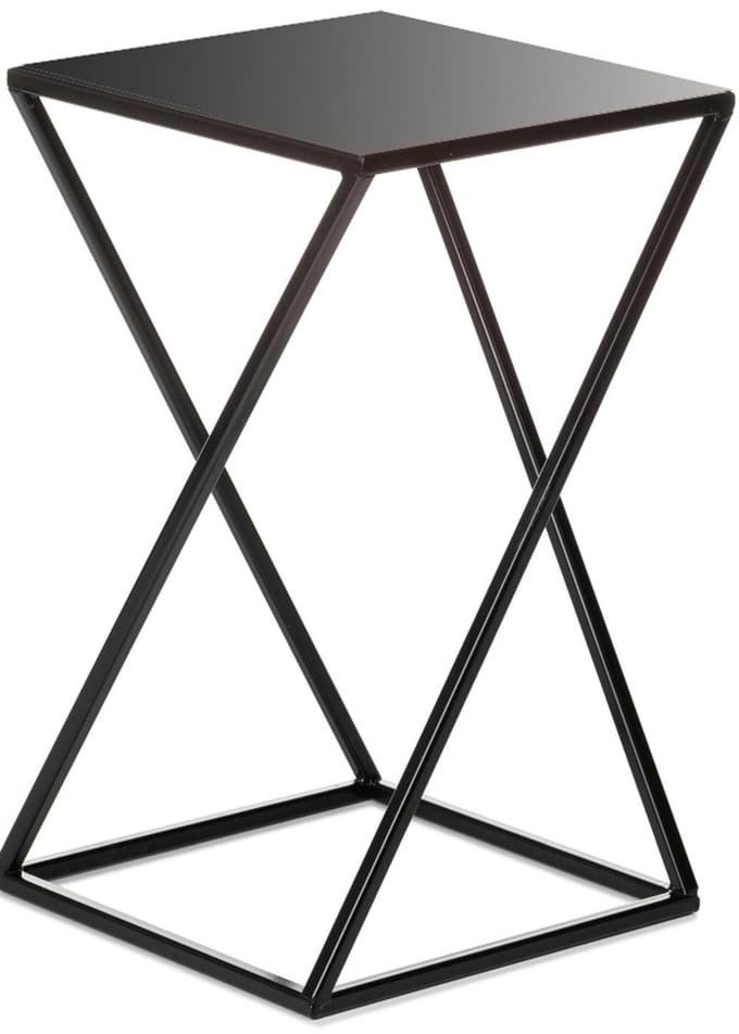 HowHomely - Moderne Staande Bloemenstandaard - Zwart - 40 cm - Staal