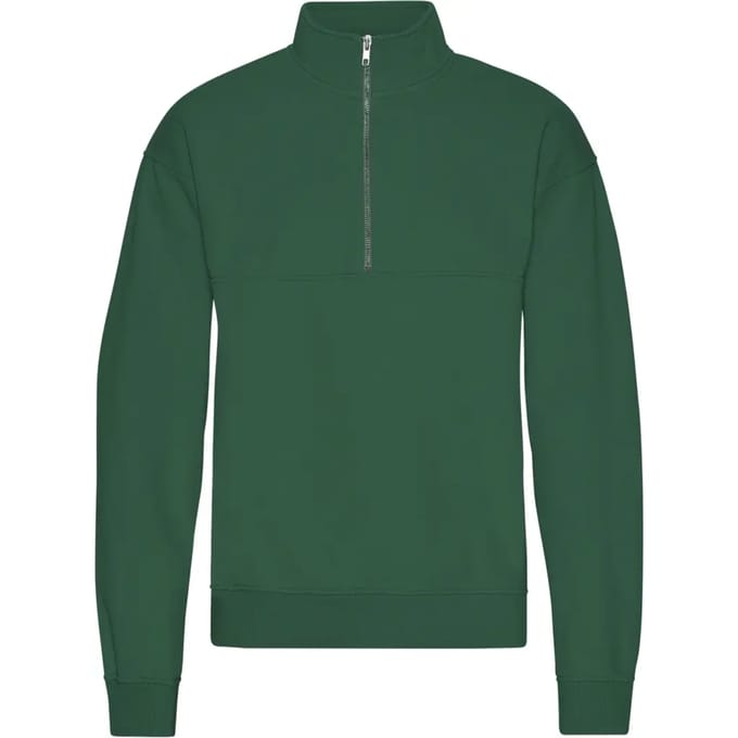 Merino 1/4 zip trui Colorful Standard Emerald Green