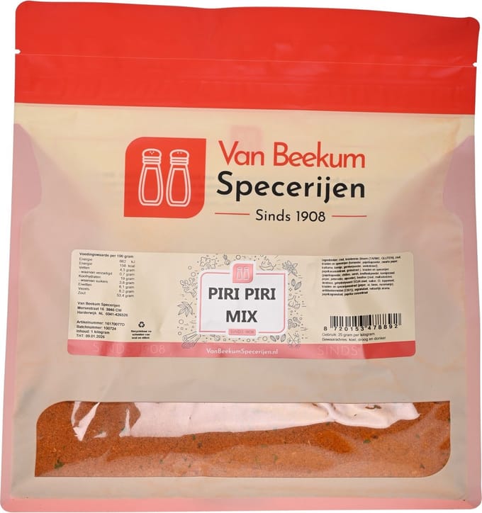 Van Beekum Specerijen - Piri Piri Mix - 1 KG (hersluitbare stazak)