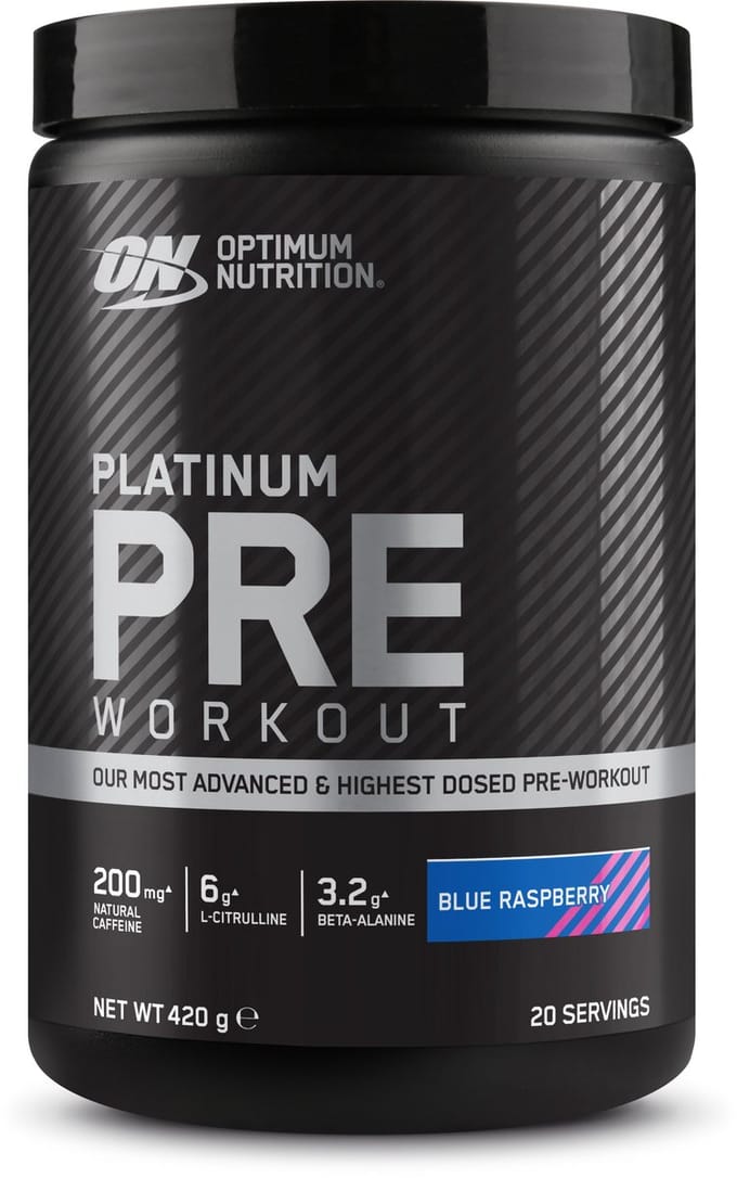 Optimum Nutrition Platinum Pre-Workout - Blue Raspberry - Pre Workout - 420 gram (20 doseringen)