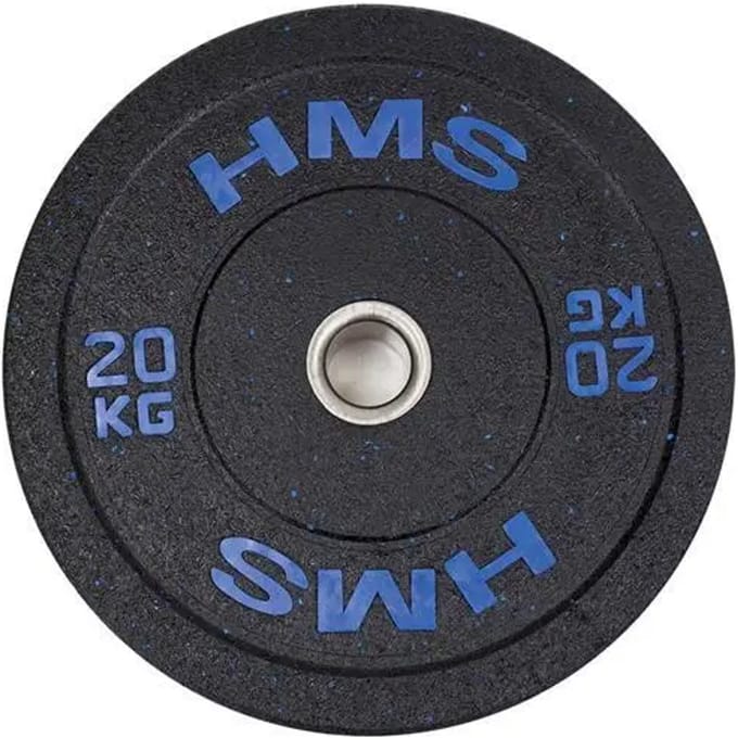 HMS HTBR Serie - Olympische Bumperplaat - 20 kg - Gecoat met Duurzaam Rubber - Roestvrij Staal
