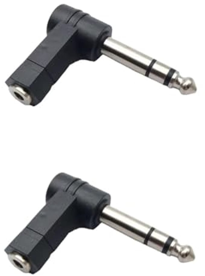 TRS Hoekadapter 3,5 mm naar 6,35 mm - Stereo Audioadapter voor Professionele Apparaten