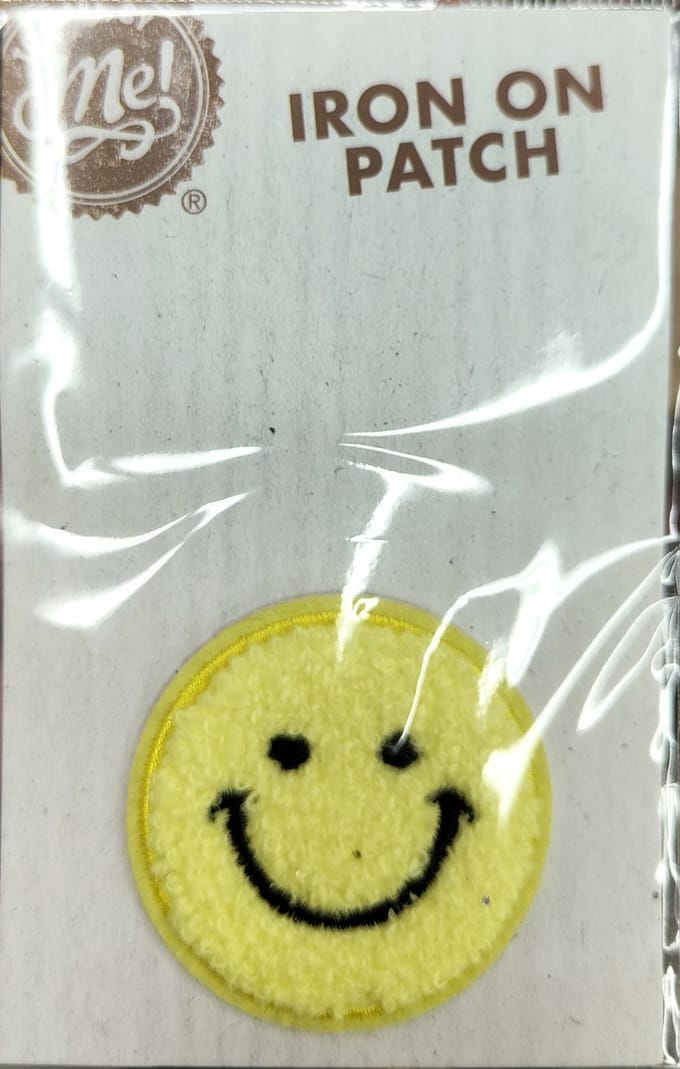 Strijkembleem smiley - iron on patch smiley - strijkapplicatie smiley