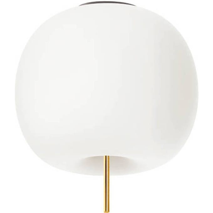 kdln plafondlamp Kushi XL, messingkleurig/wit, Ø 43 cm, glas