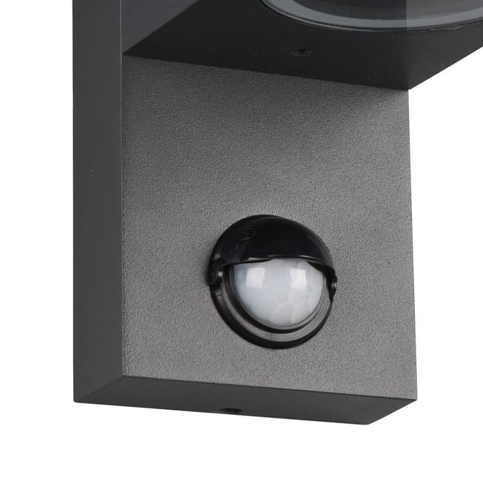 TRIO ROYA - Wandlamp - Antraciet - excl. 2x GU10 4,9 W - Bewegingssensor - Buitenverlichting - IP44