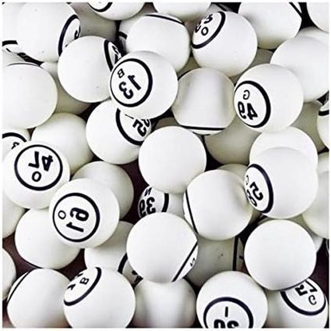 Bingo Ballen - Nummer Bal - Bingo Spelen - Enkel Nummer - 1.5 inch - Wit