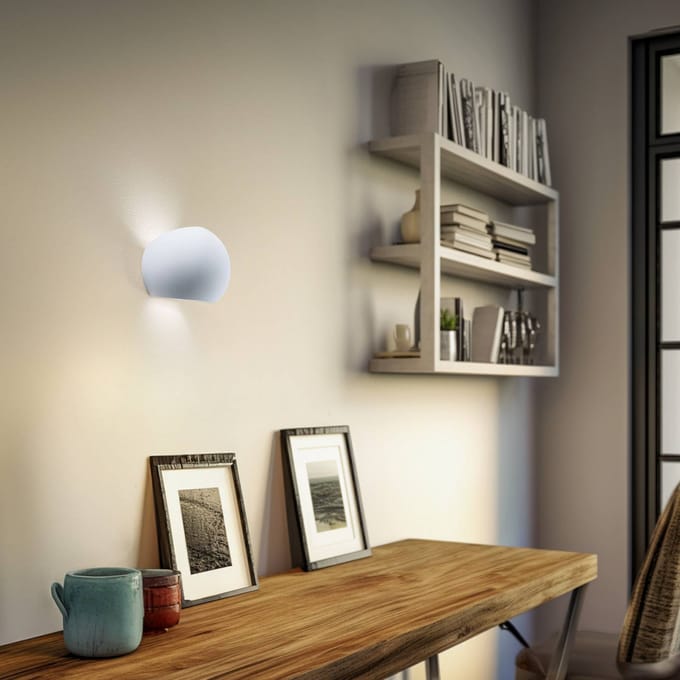 SOLLUX LIGHTING Bullet wandlamp (omhoog/omlaag) van wit keramiek