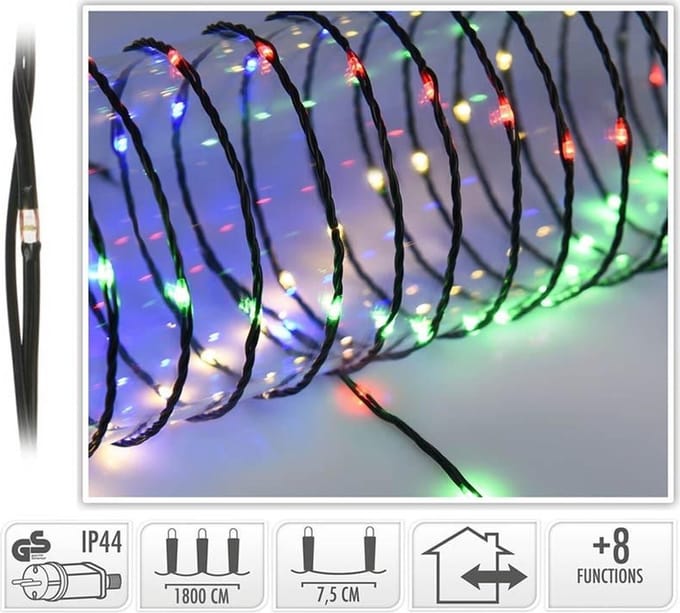 LED Verlichting 240 LED - 18 meter - multicolor - voor binnen en buiten - 8 Lichtfuncties - Soft Wire