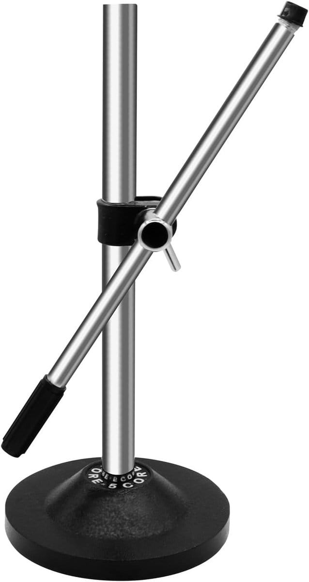 Verstelbare Bureau Microfoonstandaard met Ronde Basis - Stabiele Boomarm voor Studio en Podcast
