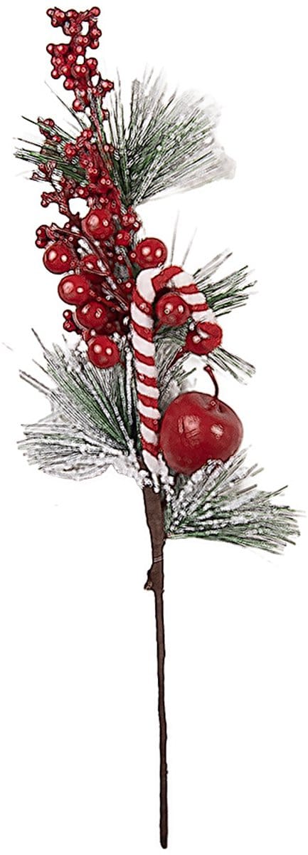 Clayre & Eef Kerstdecoratie 12x9x40 cm Wit Kunststof