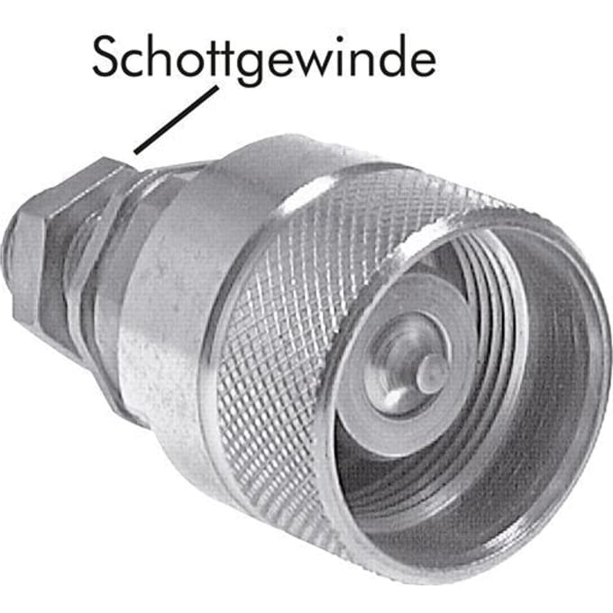 Stalen DN 25 Hydraulische Koppeling Insteeknippel 20 mm S Knelring Schotkoppeling ISO 8434-1 D M48 x 3