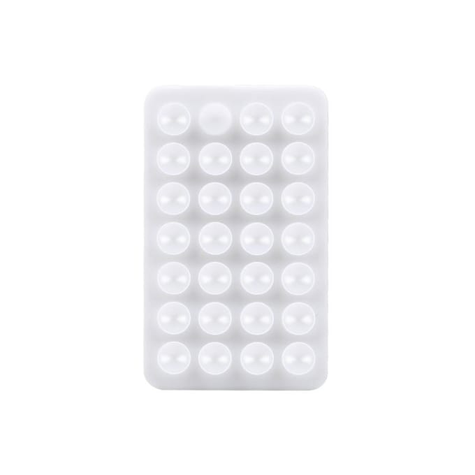Support de téléphone à ventouse en silicone, antidérapant et adhésif, pour selfies et vidéos blanc