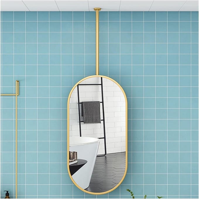 Wandspiegel - Make-up spiegel - Schoonheidsroutine - Verstelbare arm - 50x100 cm - Goud