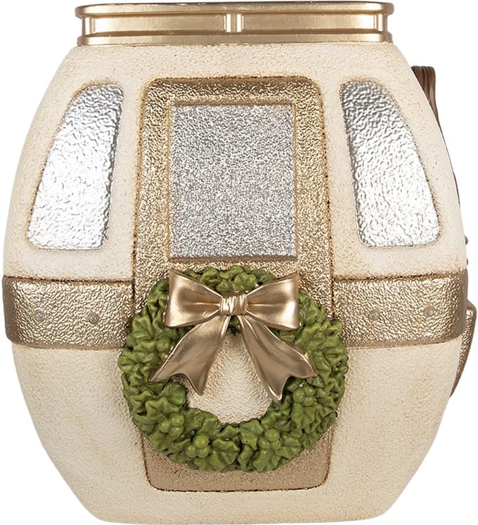 Clayre & Eef Kerstdecoratie met LED-verlichting 47x48x51 cm Wit Metaal