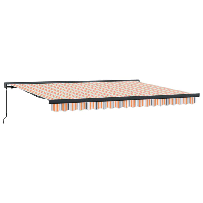 vidaXL - Uitschuifbare - luifel - Oranje - en - Grijs - 400 - × - 300 - cm