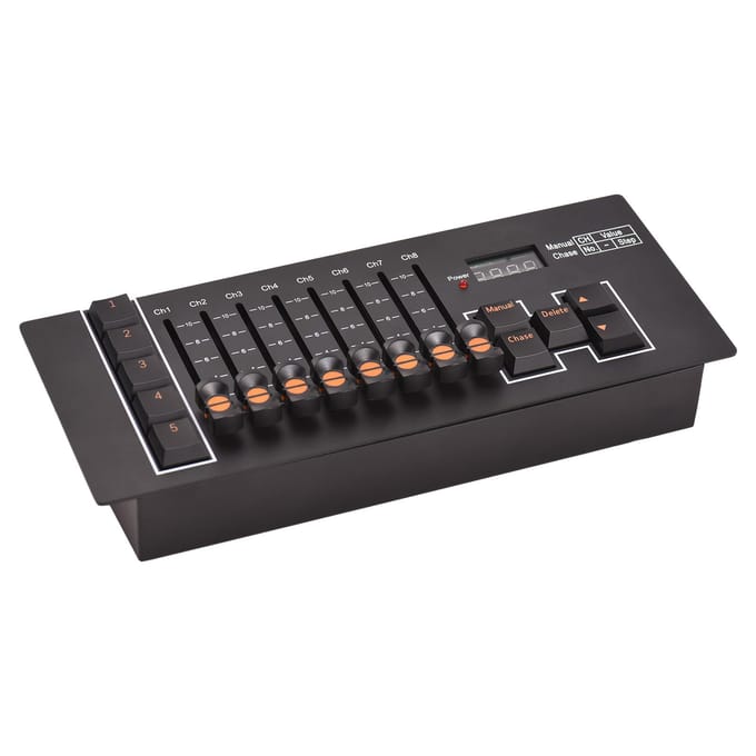 DMX-controller DMX 512 40-kanaals podium DJ-lichtcontroller voor DJ Lights Party Light Shows Disco 26x11x5.5cm zwart