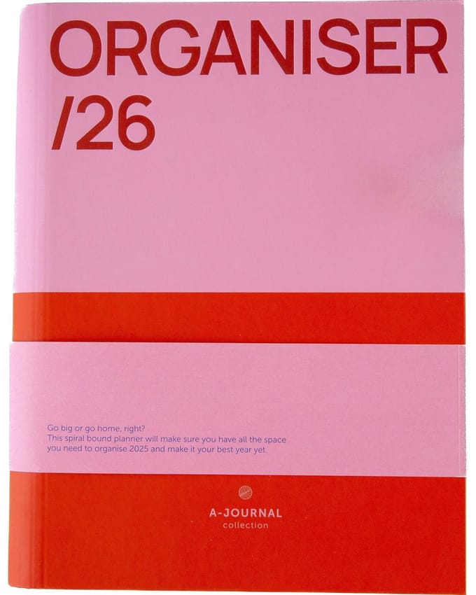 A-Journal - Spiraalagenda 2026 - Roze/Rood - A5