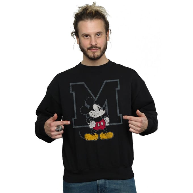 Disney Heren Classic M Mickey Mouse Sweatshirt (Zwart)
