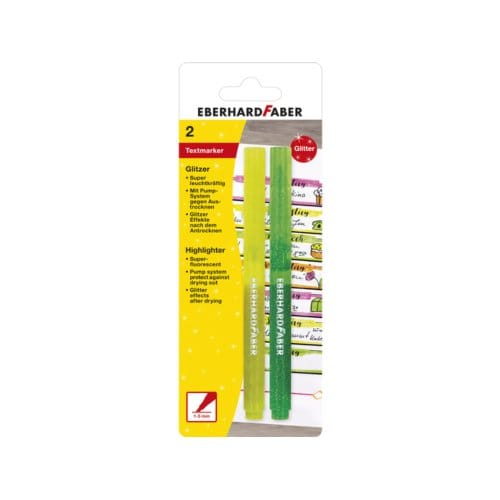 Eberhard faber markeerstift glitter à 2 stuks (geel en groen)