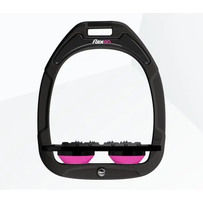 Platte Ultra Grip Zwart/Zwart/Roze Stijgbeugels Flex-On Green Composite